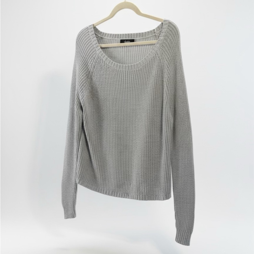 Lulu's Light Gray Textured Knit Top - Picture 3 of 4